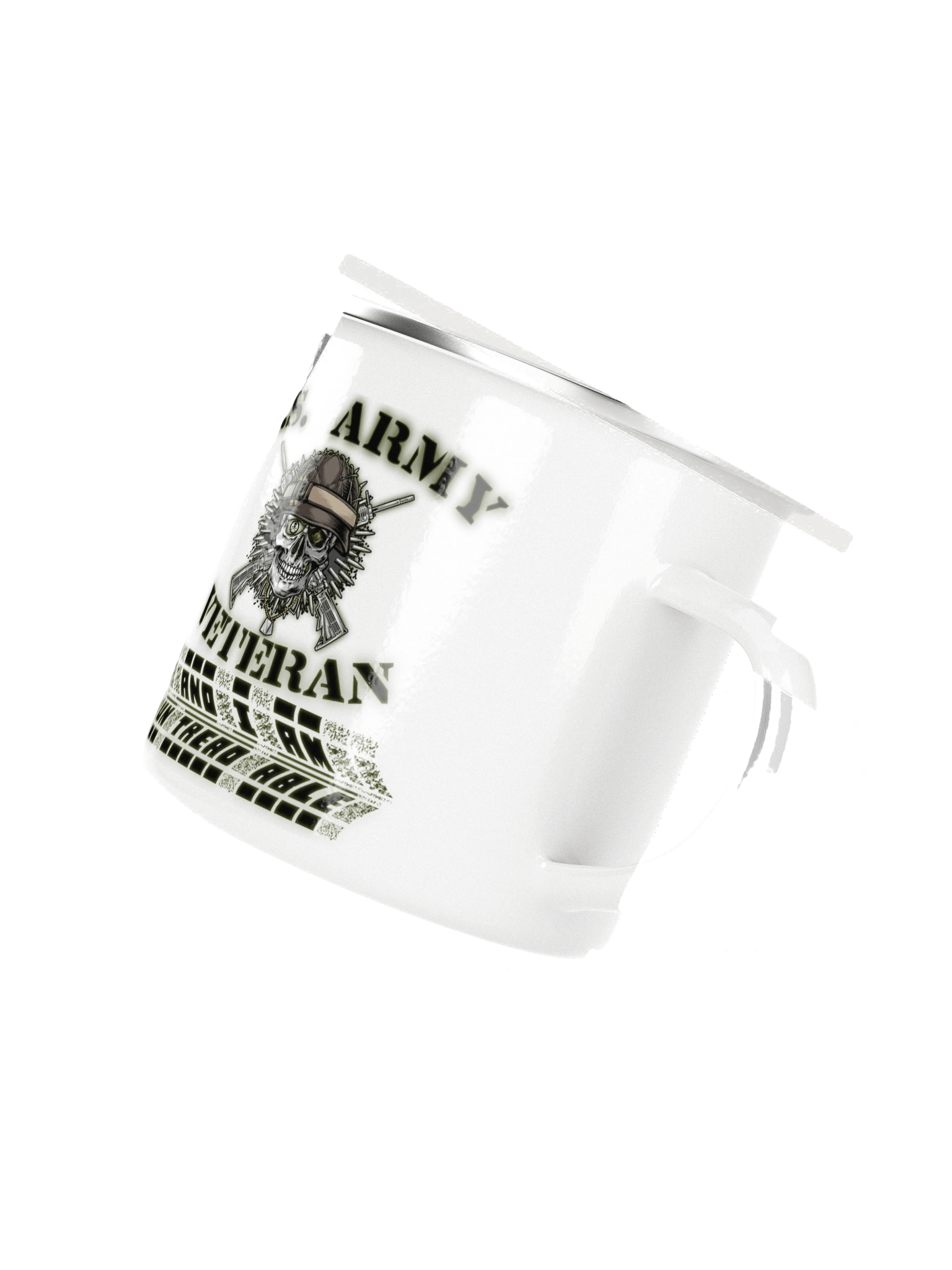 US Army Veteran's Skull Enamel Mug product image (3)