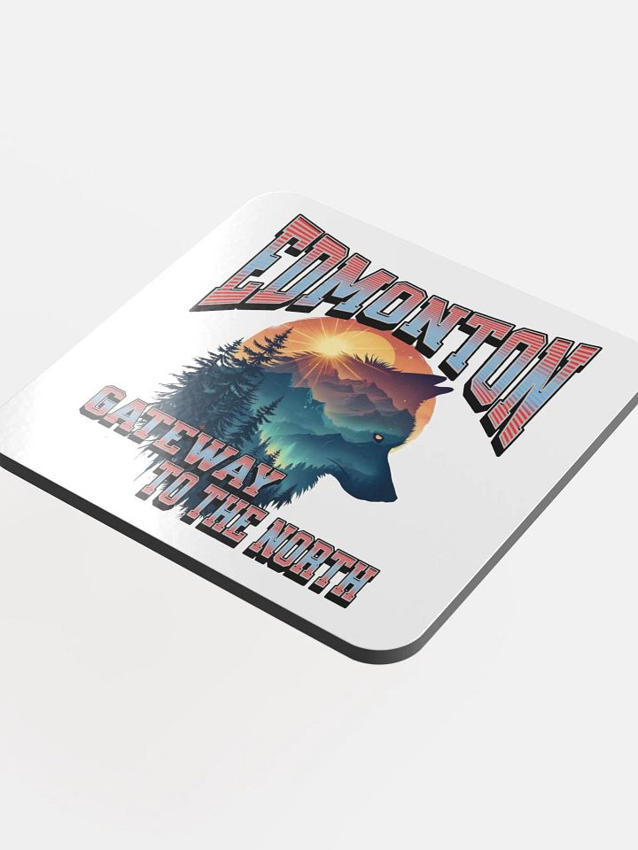 Edmonton Gateway To The North Wolf Northern Wilderness Cork Coaster product image (1)
