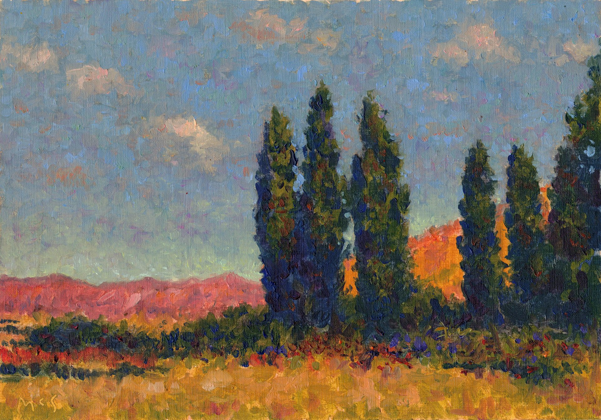 230712 Cypresses in lombardy II Original Study Artwork. product image (1)
