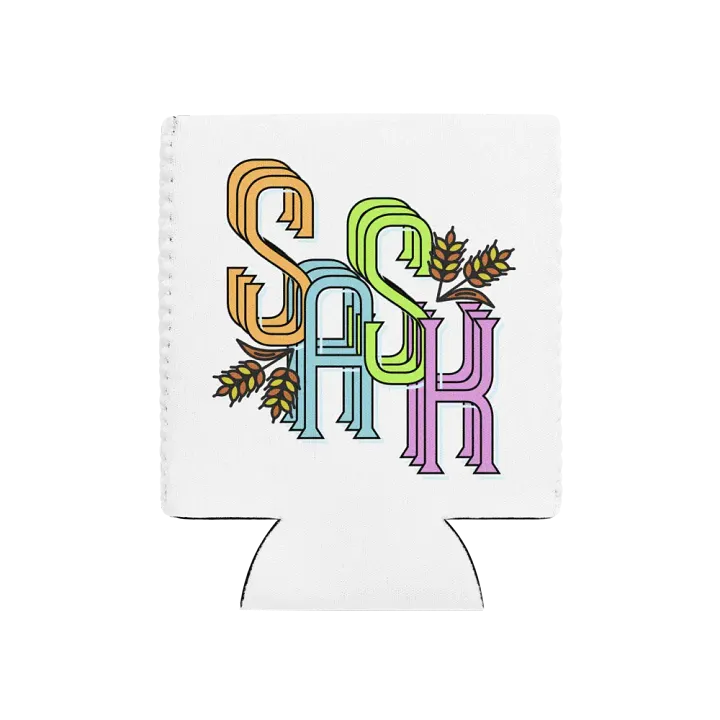 SASK Saskatoon Saskatchewan Colorful Can Cooler product image (1)