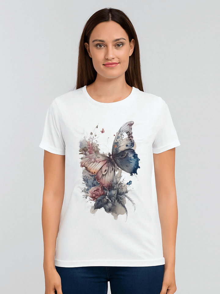 Whimsical Butterfly Watercolor T-Shirt product image (1)