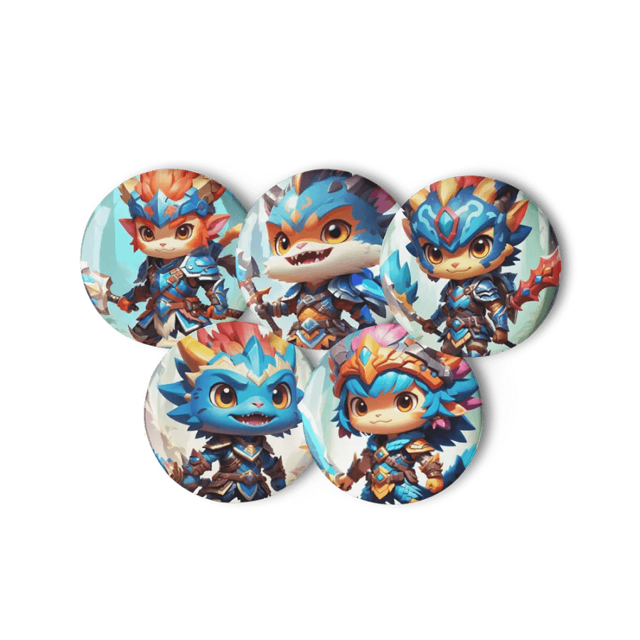 Chibi Monster Warrior Set C - Pin Button Collection product image (7)
