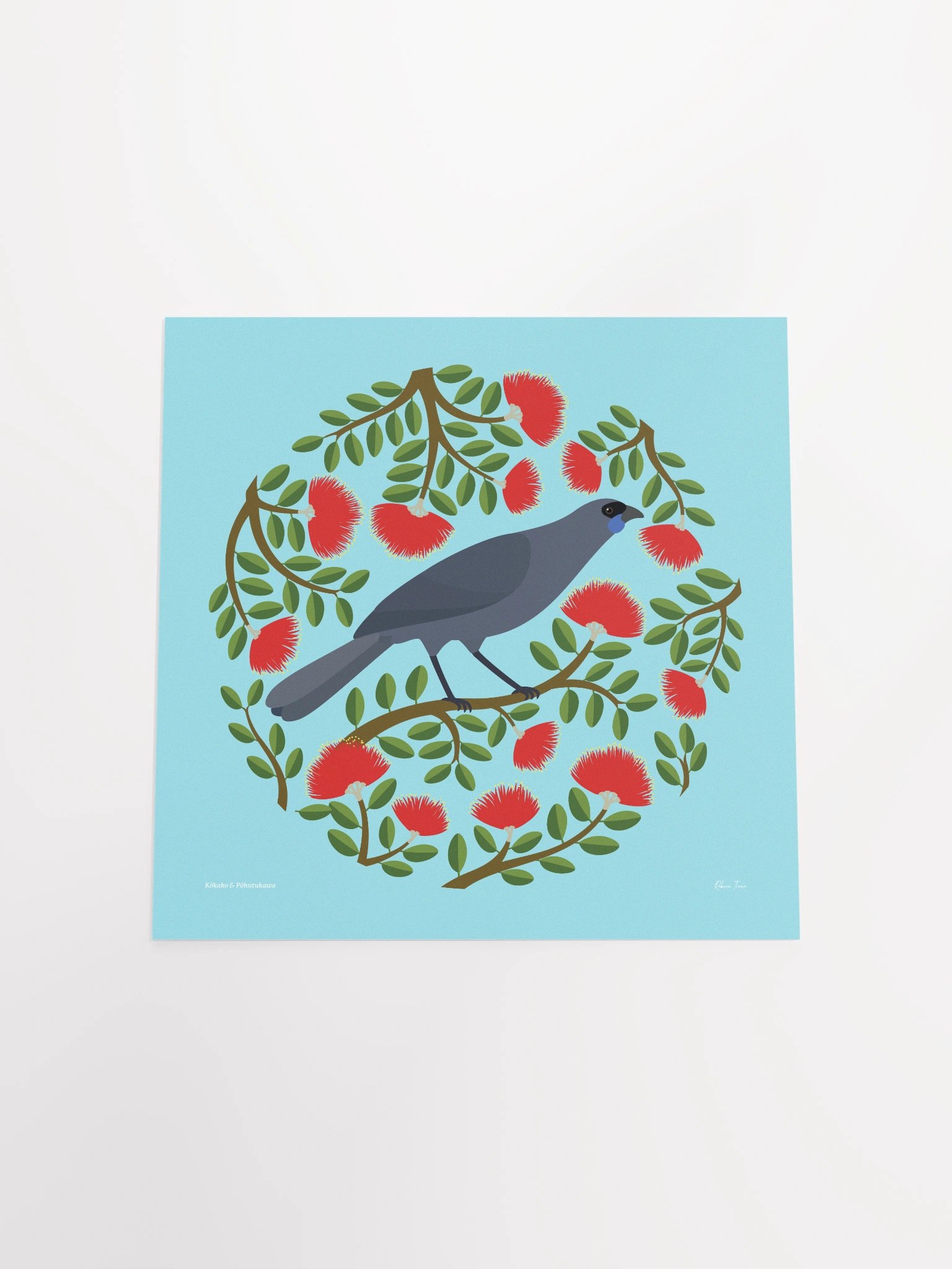 Kōkako in Pōhutukawa Unframed Wall Art product image (4)