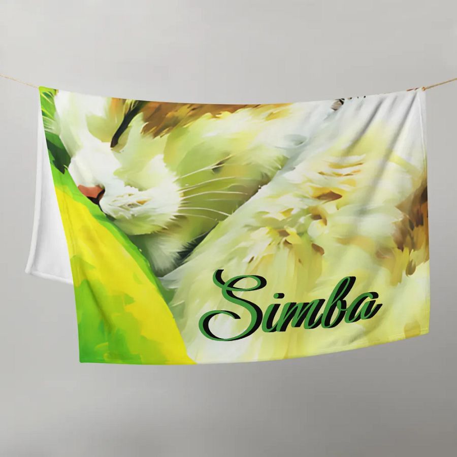YOUR CAT! / THROW BLANKET WITH PERSONALIZED NAME product image (7)