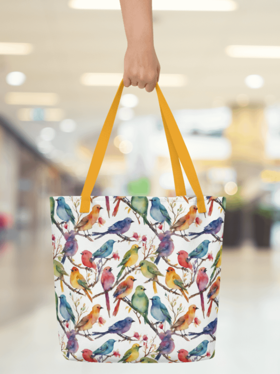 Multi Coloured Birds Tote Bag product image (1)