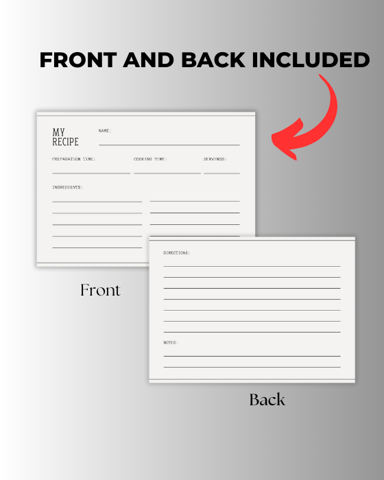White and Beige Simple General Recipe Card product image (5)