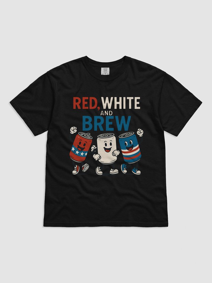 Red White and Brew 4th of July T-Shirt - Patriotic Beer & Soda Cans product image (1)