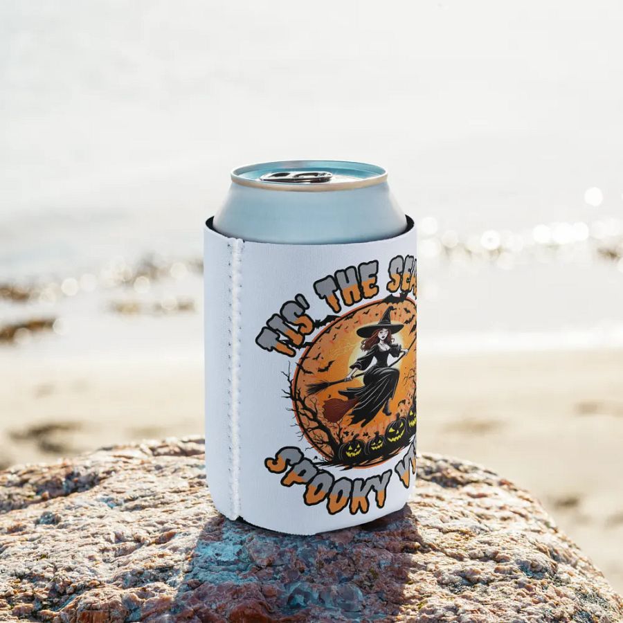 Tis The Season Spooky Vibes Witchy Halloween Can Cooler product image (10)