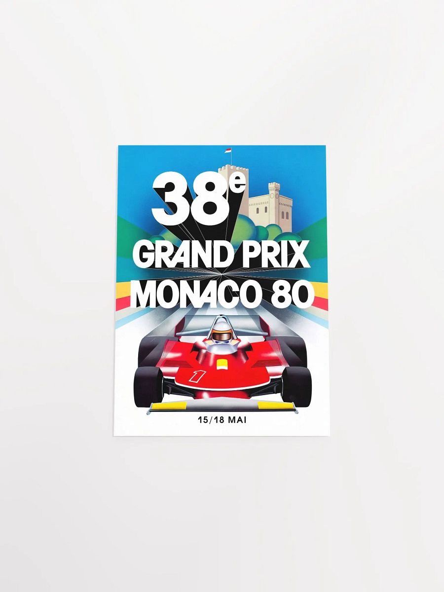 Monaco Vintage F1 Grand Prix, 1980 poster — Vintage Formula 1 poster, Monaco Grand Prix poster, retro travel poster product image (9)