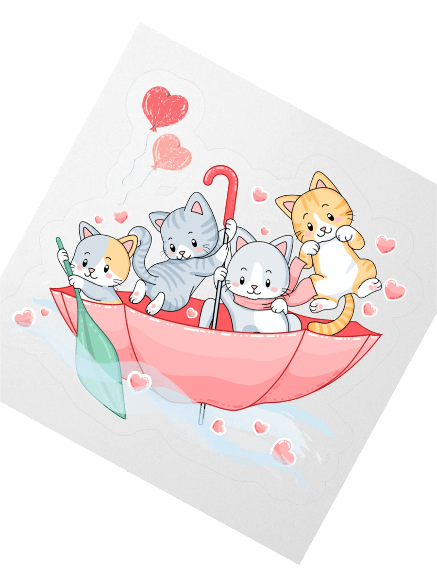 Whimsical Cat Adventure Stickers product image (5)