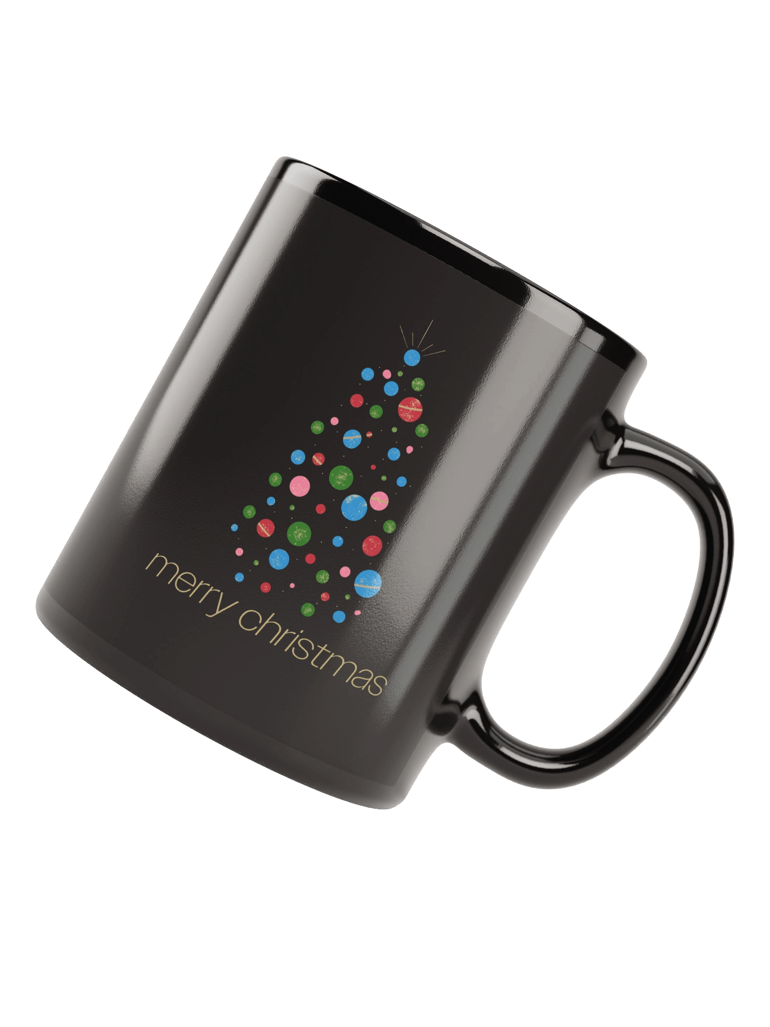 Modern Merry Christmas Tree Black Mug product image (2)