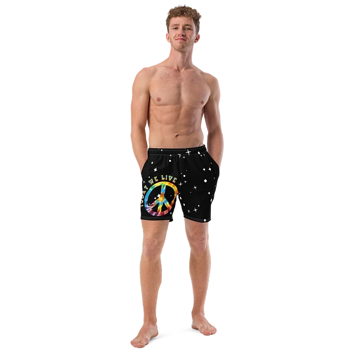 Peace and Love among the stars swim trunks product image (2)