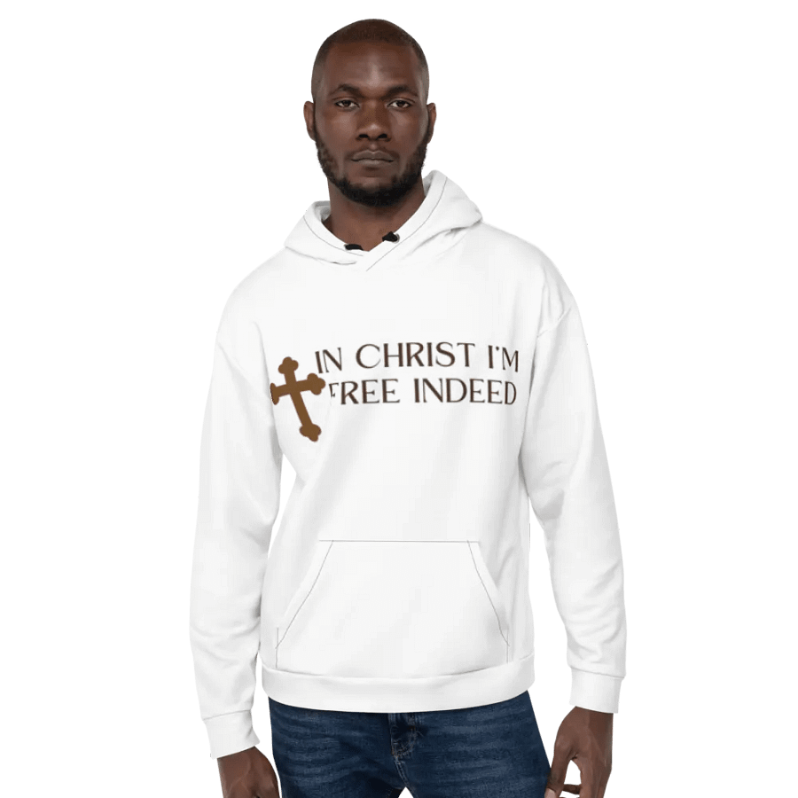 In Christ I'm free indeed recycled Unisex Hoodie product image (9)