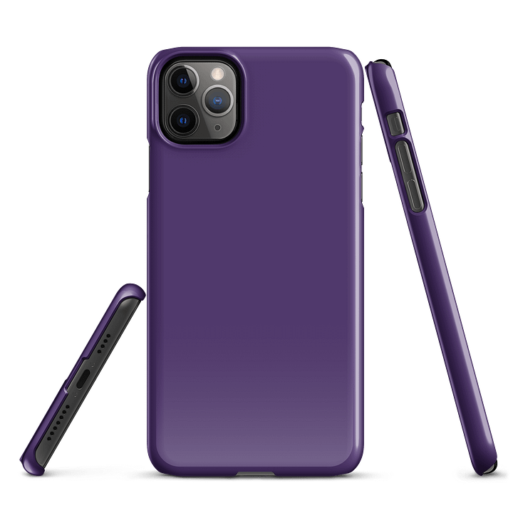 Dark Purple Solid Colour iPhone® Glossy Snap Case product image (1)