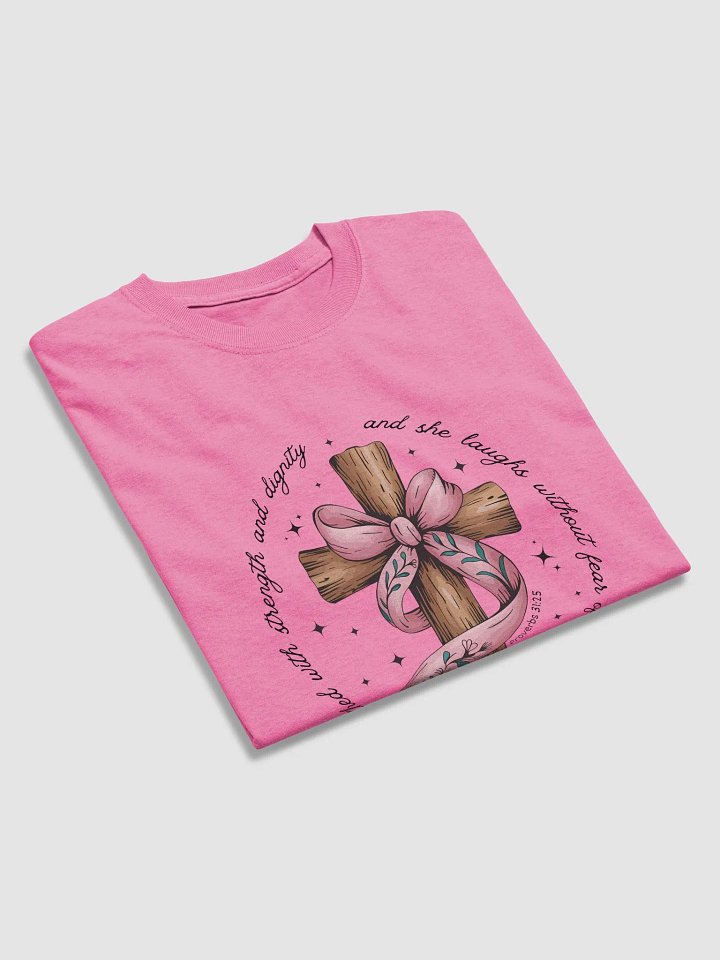 Floral Cross Pink Ribbon T-Shirt product image (2)