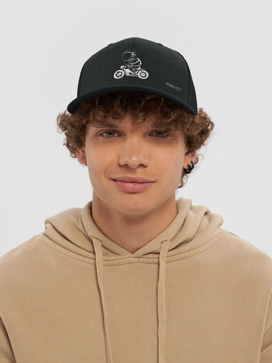 RICHARDSON SNAPBACK TRUCKER HAT WITH ALL WHITE MOTORCYCLE WITH MARS CITY WHITE LETTERS (4 COLORS) product image (5)