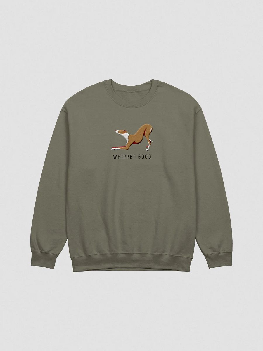 Whippet Good Sweatshirt (Embroidered) of a Whippet(Tan & White) product image (4)