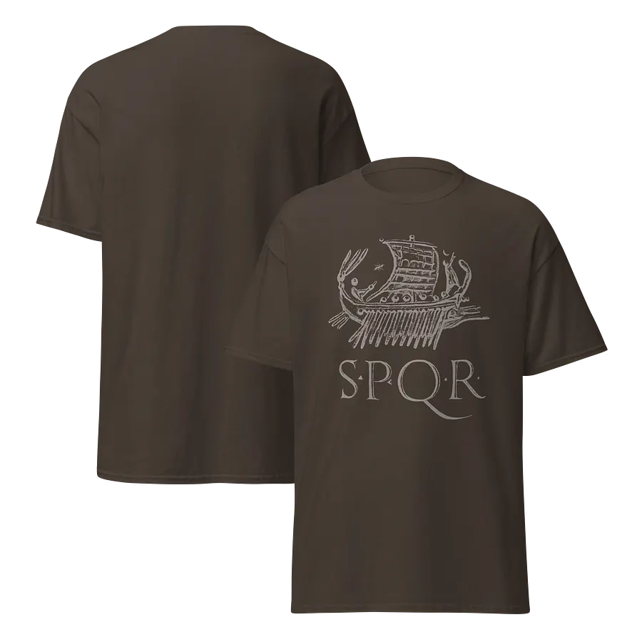 SPQR Galley Roman Art from 43 BC, Dark Chocolate T-Shirt product image (2)