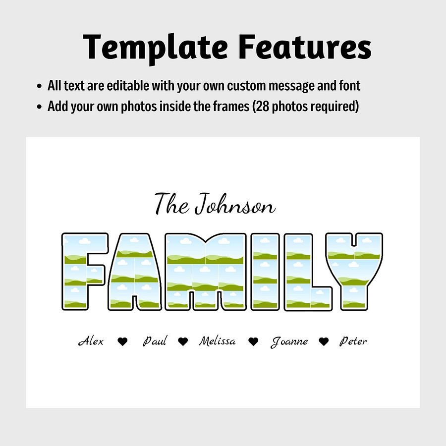Family Photo Collage Canva Template product image (4)
