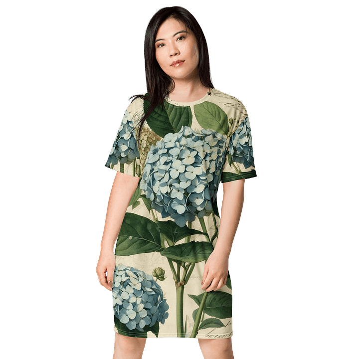 Vintage Hydrangea Dreams T-Shirt Dress product image (1)