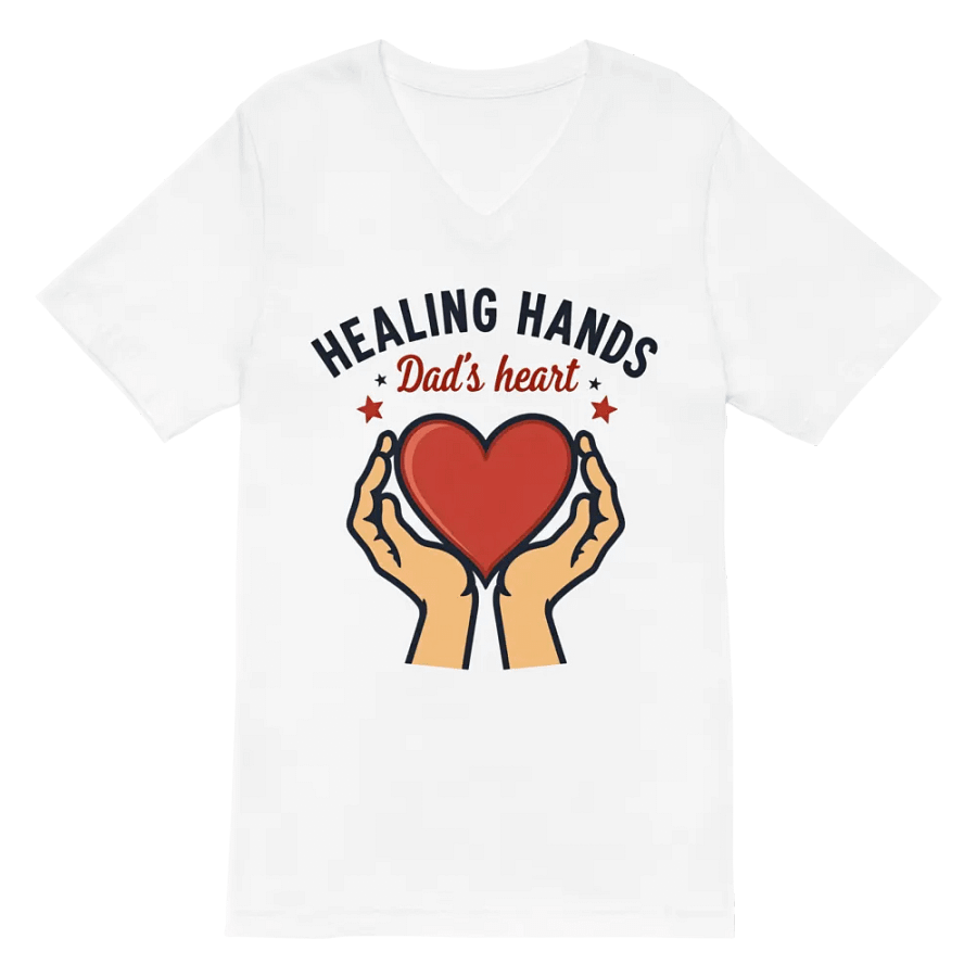Healing Hands Dad's Heart V-Neck Tee product image (2)