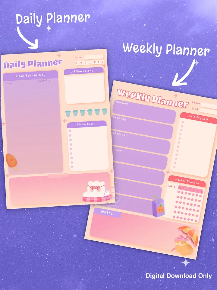 Summer Fun Daily & Weekly Printable Planners product image (1)