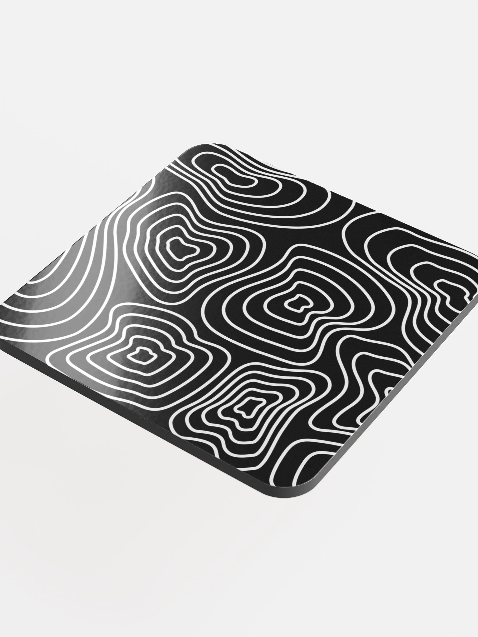 White on Black Topographic Cork Coaster Set product image (4)