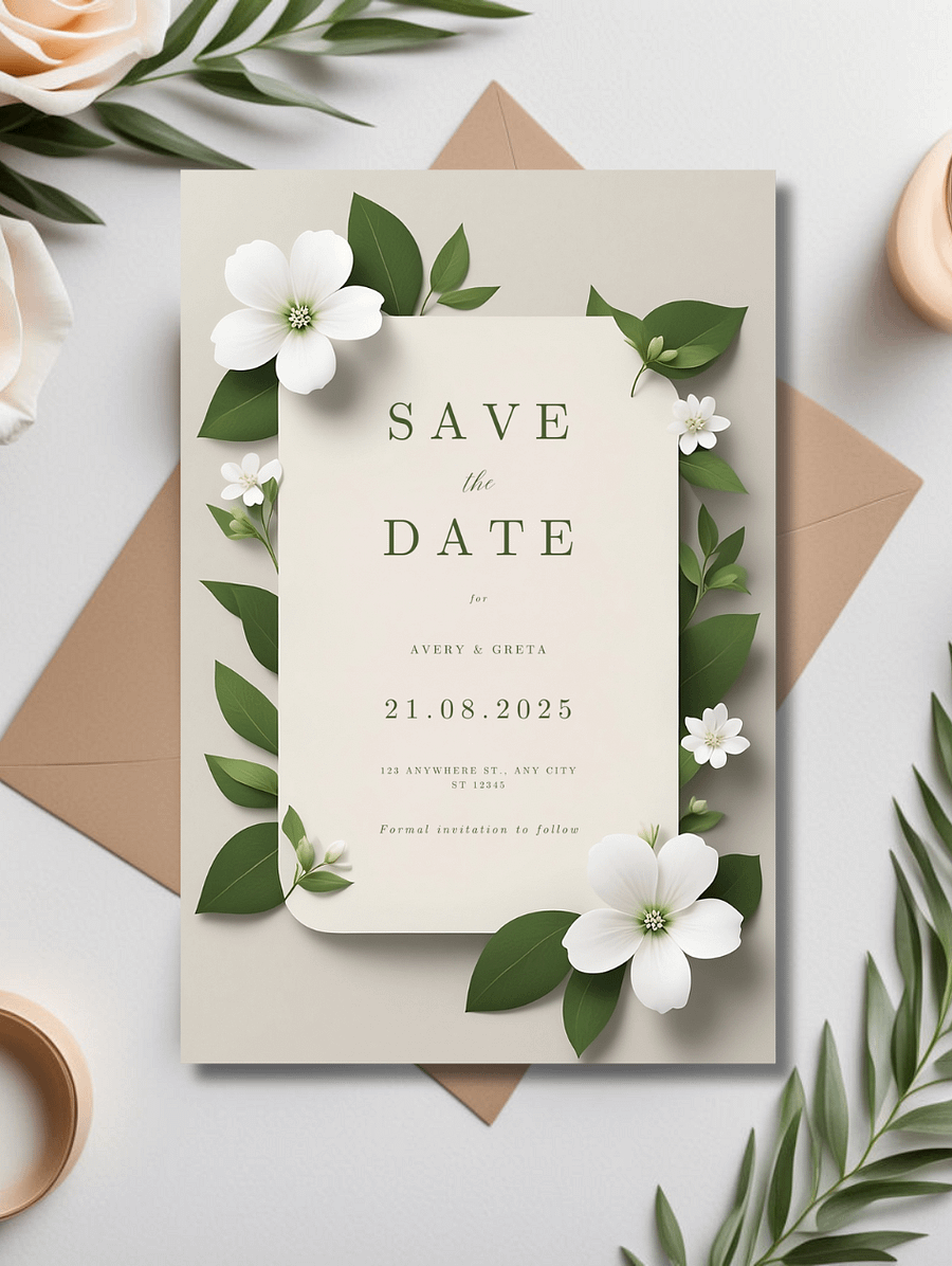 Modern Save The Date Card - Dizynai (DSD-07) product image (1)
