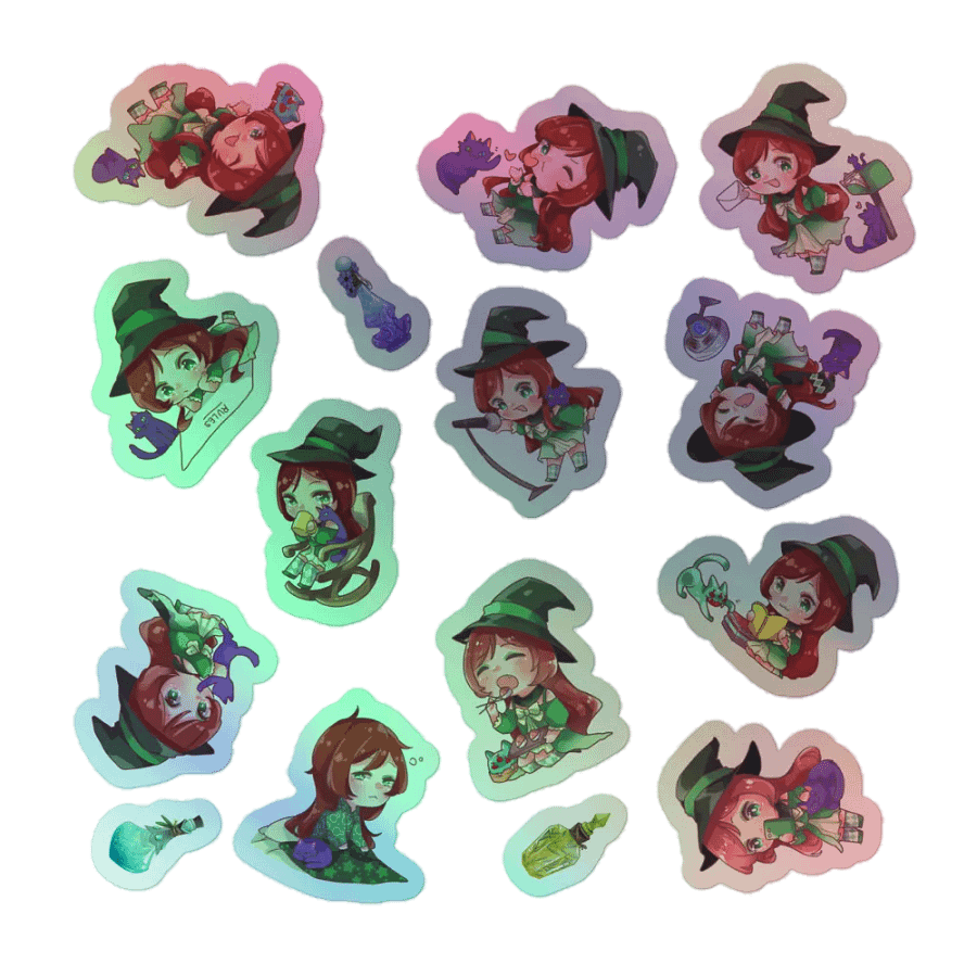 HOLO Chibi Cath Sticker Sheet product image (1)