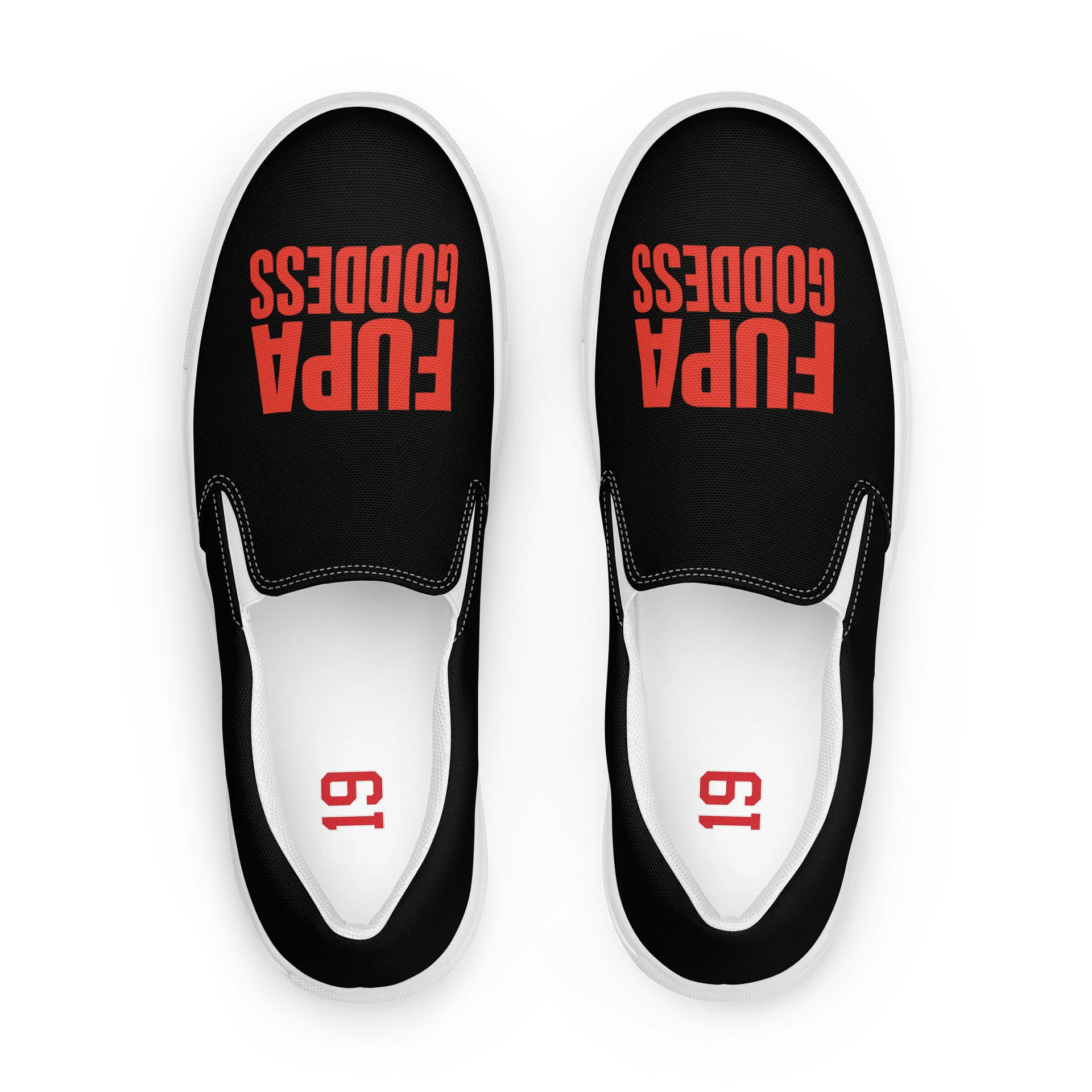 Red logo slip ons product image (1)