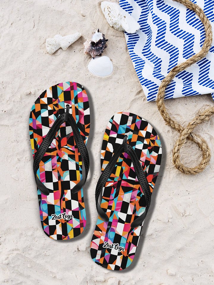 Flip flops "Colorful Modern Abstract Checkered Art" product image (1)
