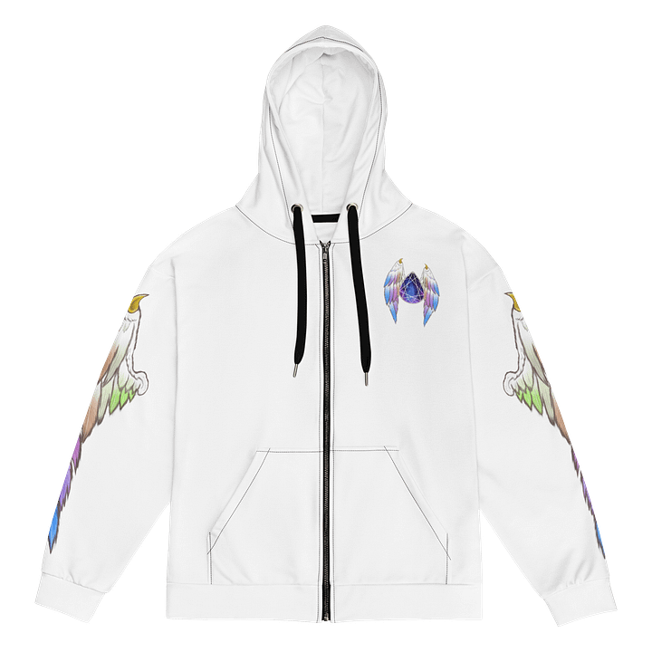 Rainbow Pride Angel Zip-Up Hoodie - White product image (1)