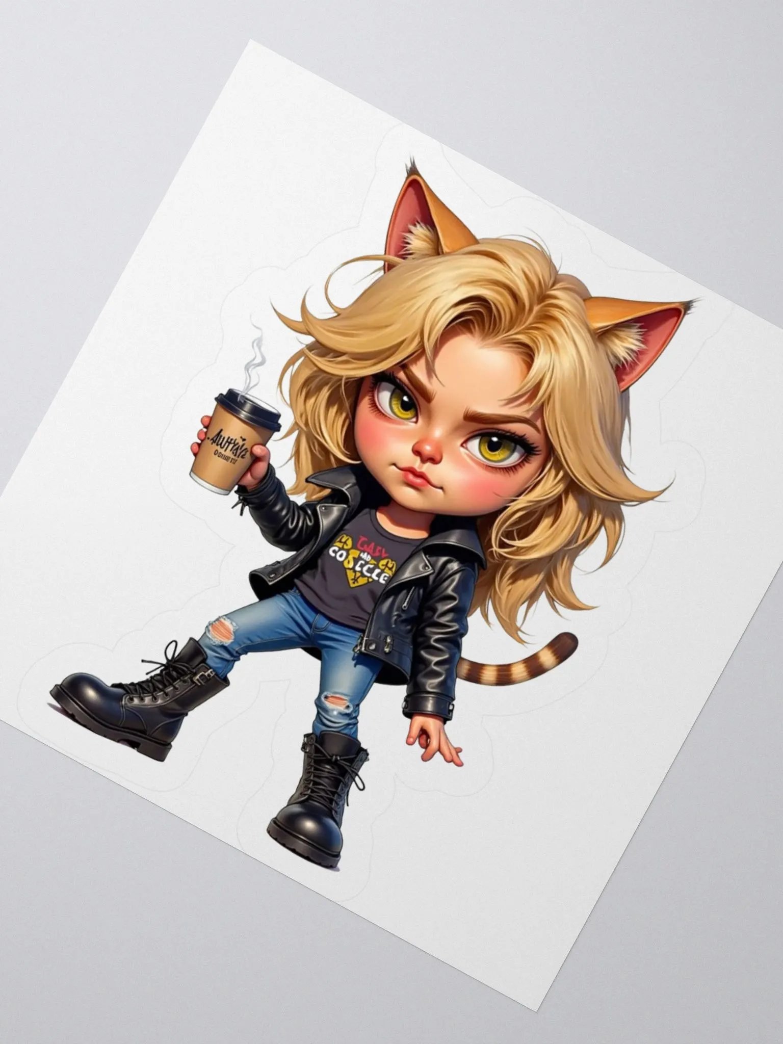 Blond Cat Coffee Break Sticker Set product image (6)