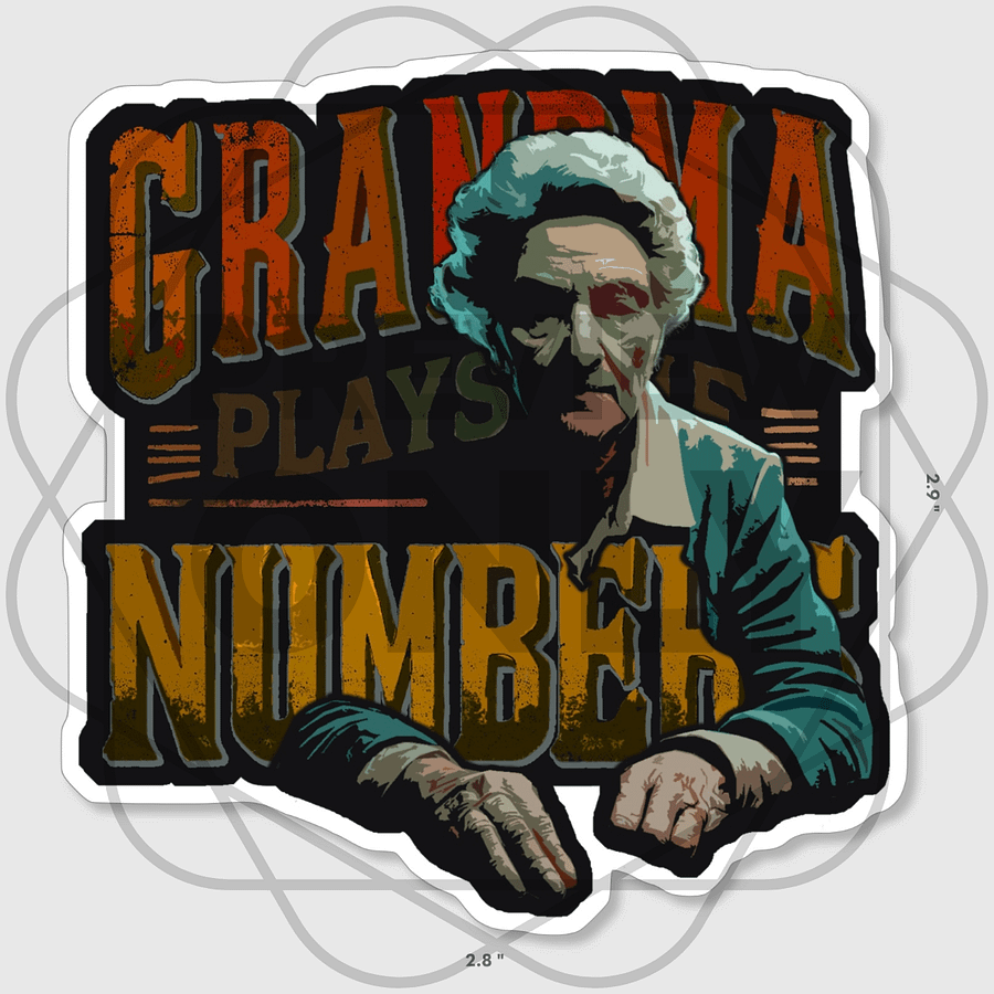 Grandma Plays The Numbers Die Cut Sticker product image (1)