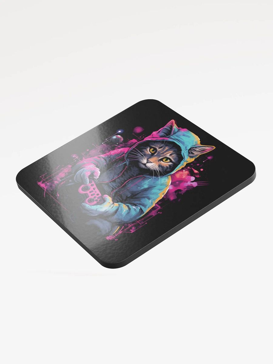 Gamer Cat Cork Coaster product image (3)