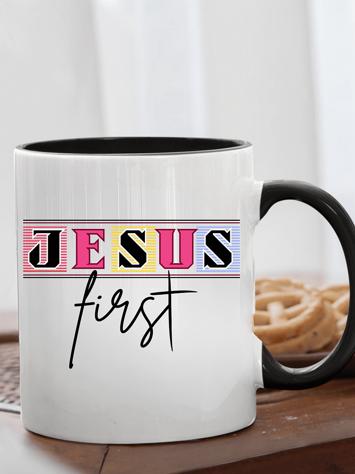 Jesus First Christian Mug | Faith Over Everything Coffee Cup | Inspirational Christian Gift for Believers product image (1)