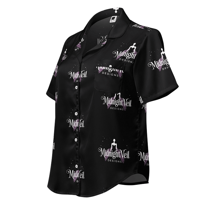 Midnight Veil Designs - Black All-Over Print Women's Short Sleeve Pyjama Top product image (1)