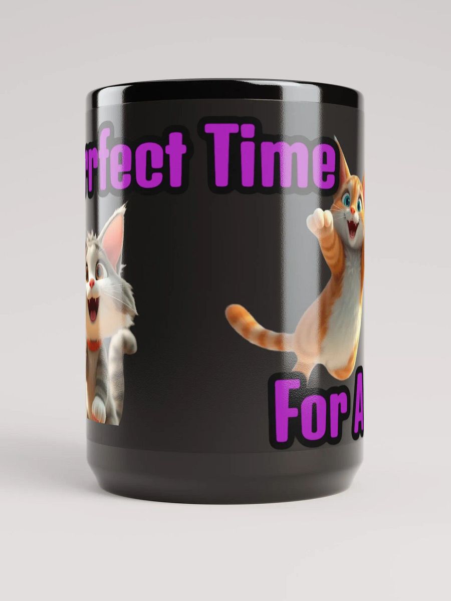 Purrfect Time For A Drink - Black Glossy Mug product image (5)