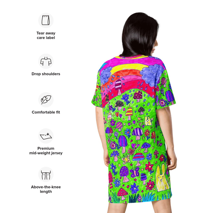 Abstract Nature's Doodle Art Ladies T Shirt Dress product image (10)