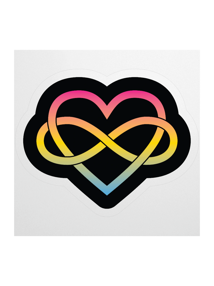 Pansexual Pride Gradient Polyamory Infinity Heart Sticker product image (2)