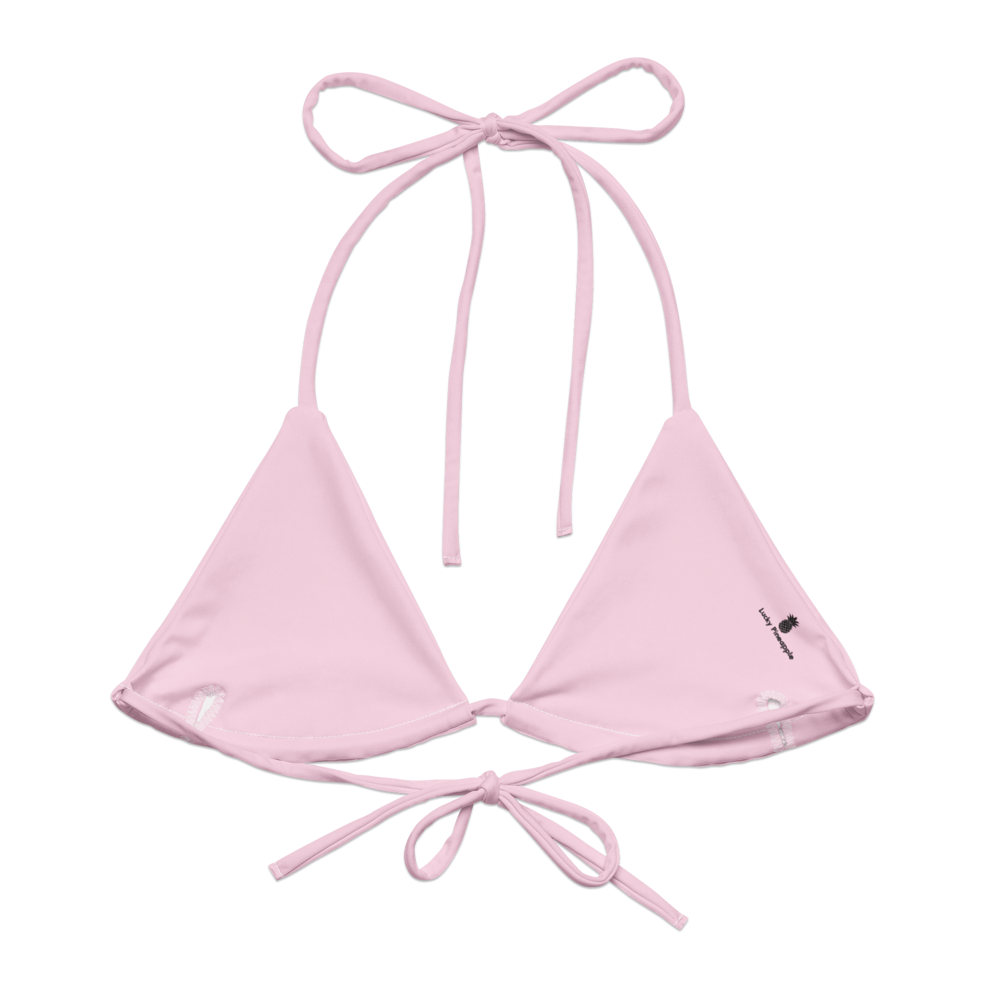 Baby Pink Solid Color String Bikini Top product image (2)