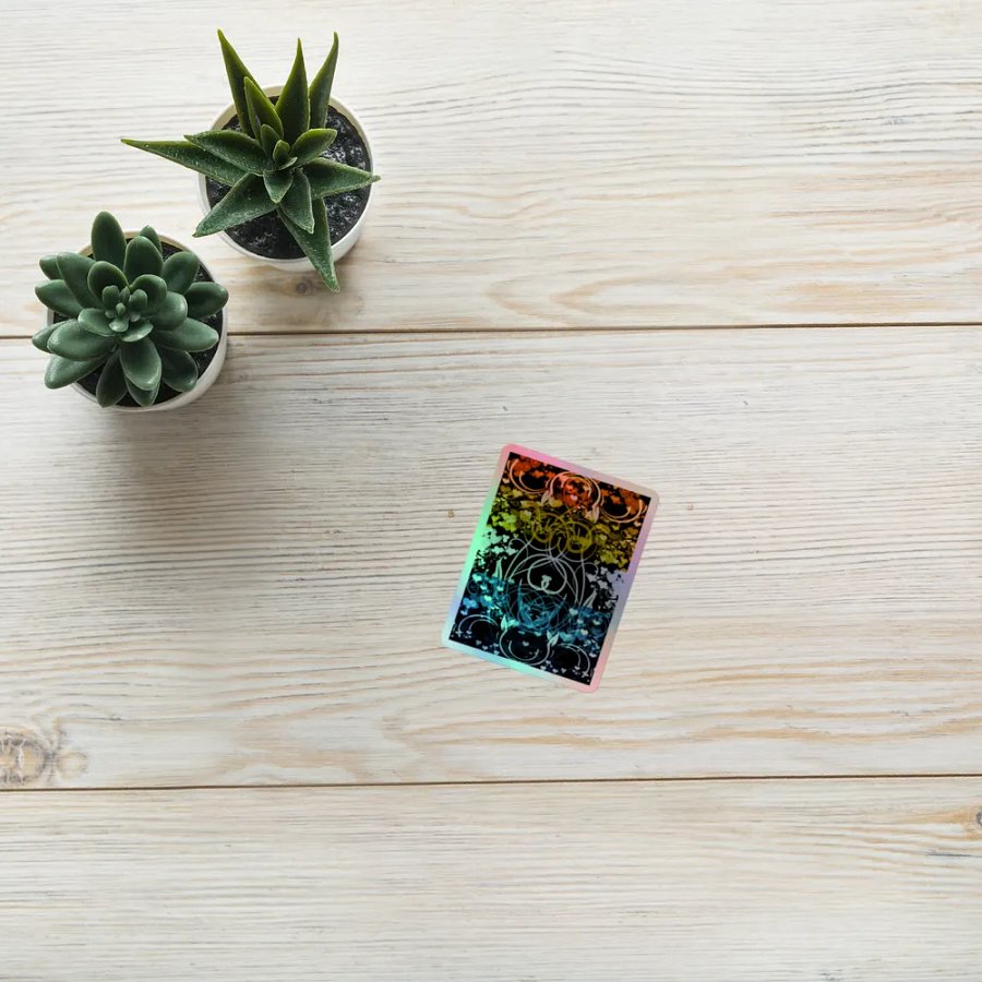 Aroace Flag Sticker: Sunset Colors (Flourish Variation) product image (8)
