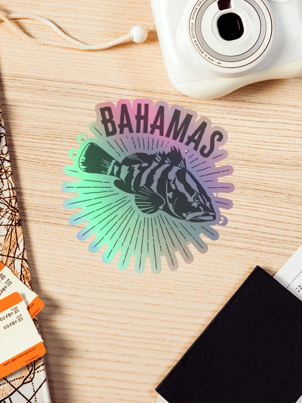 Bahamas Sticker Holographic : Bahamas Fishing Nassau Grouper Fish product image (1)