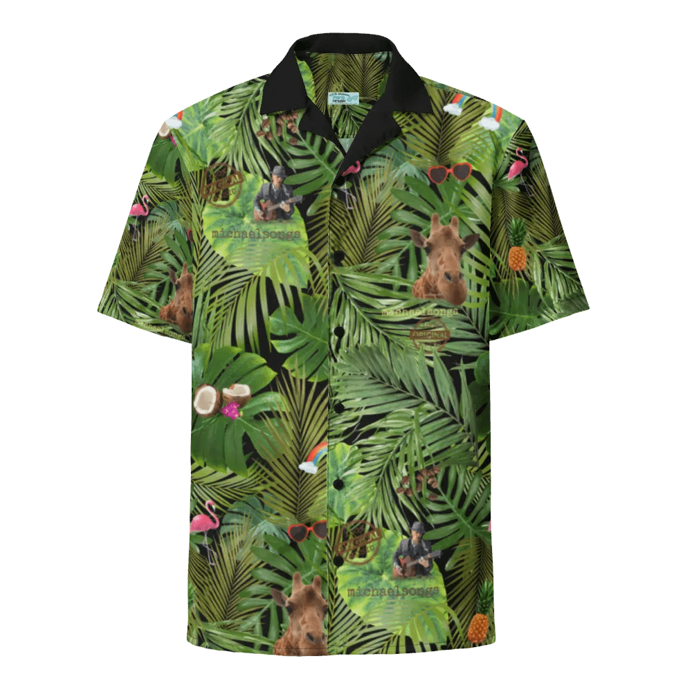 hawaiian shirt w/exclusive tropical pattern on night product image (1)