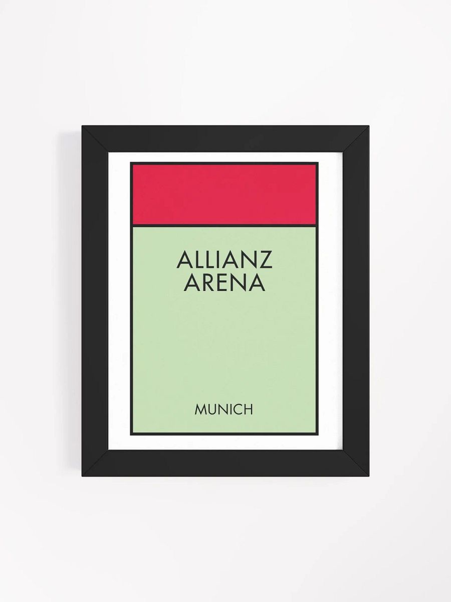 Allianz Arena Stadium Munich Monopoly Title Art Framed Print product image (4)