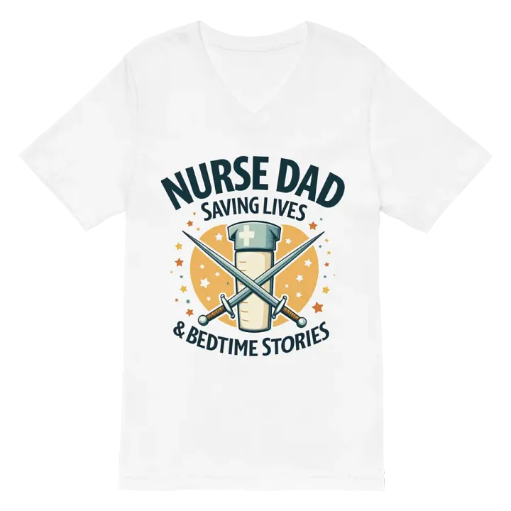 Nurse, Dad, Saving Lives, & bedtime stories T-shirt product image (2)
