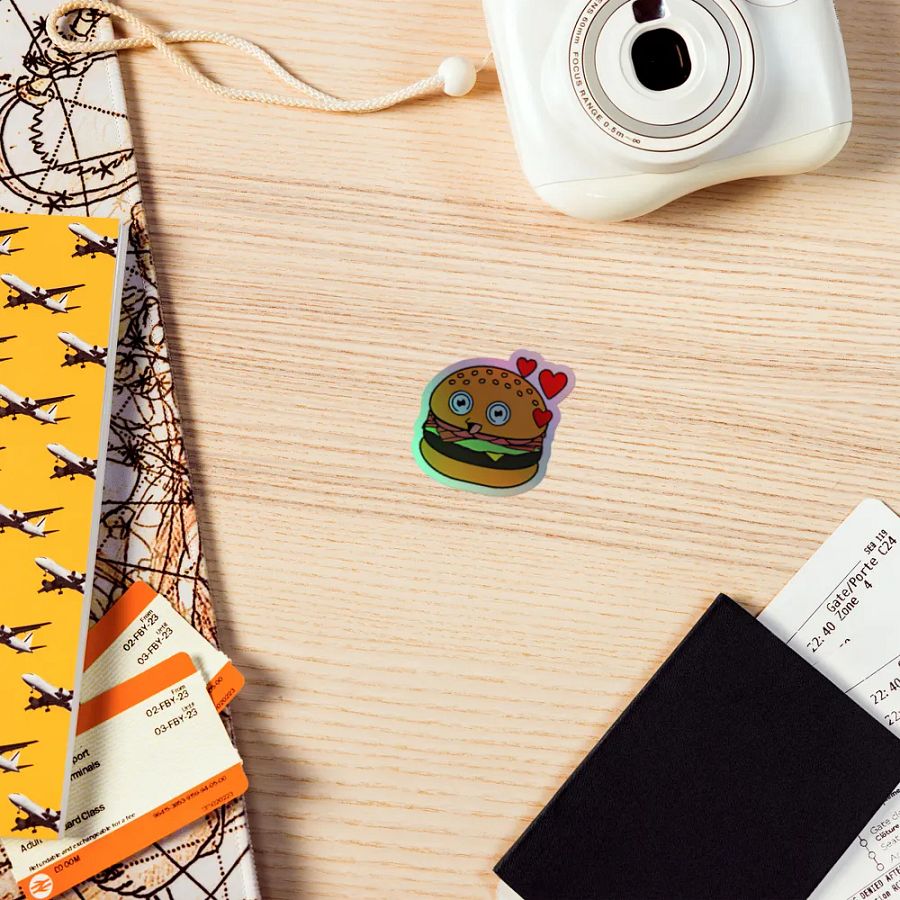 Lovestruck Burger Holographic Sticker Sheet product image (7)