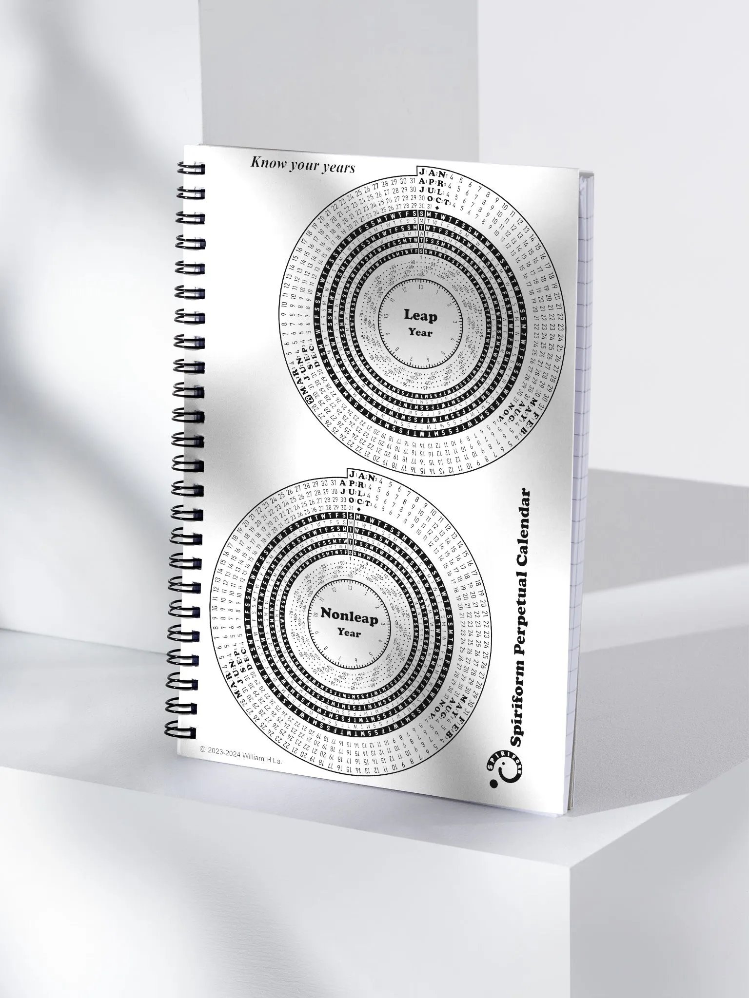 Spiriform Perpetual Calendar Spiral Notebook 5.5