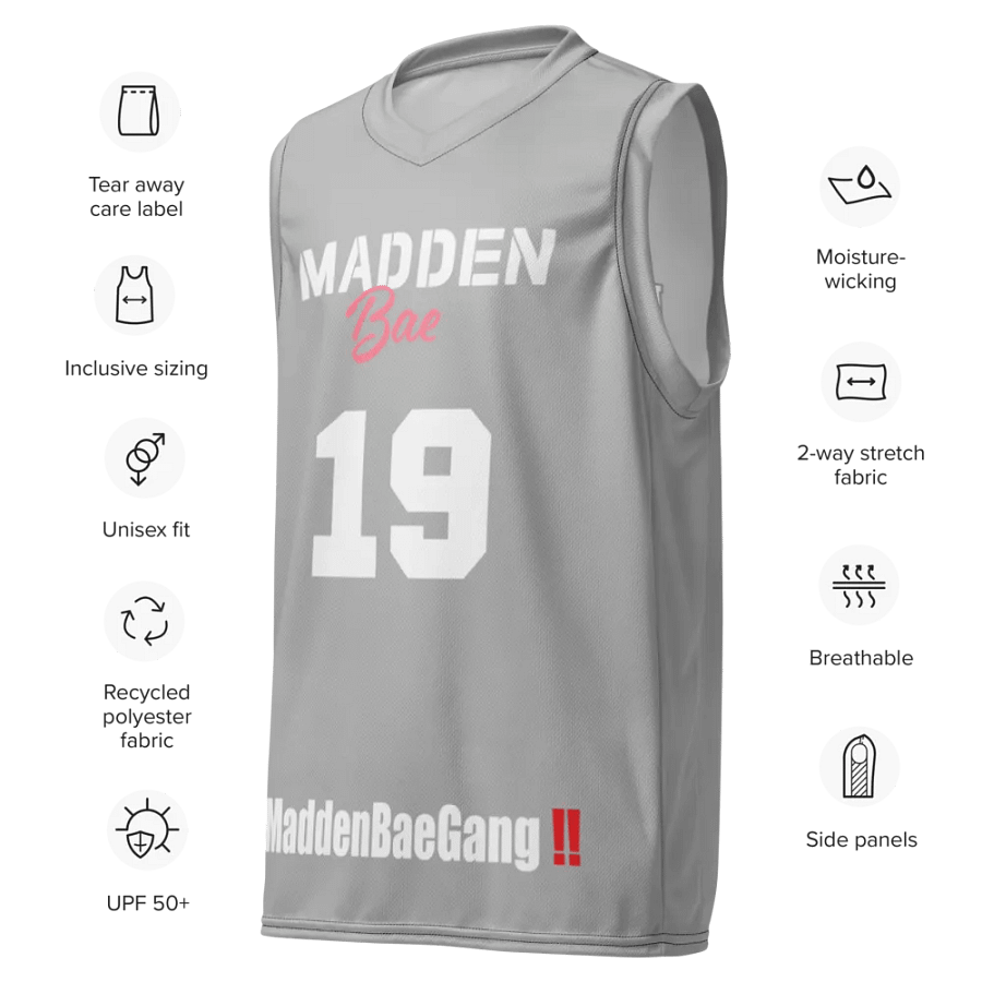 Madden Bae Jersey 👨‍🎨 (Gray + White Logo) product image (8)