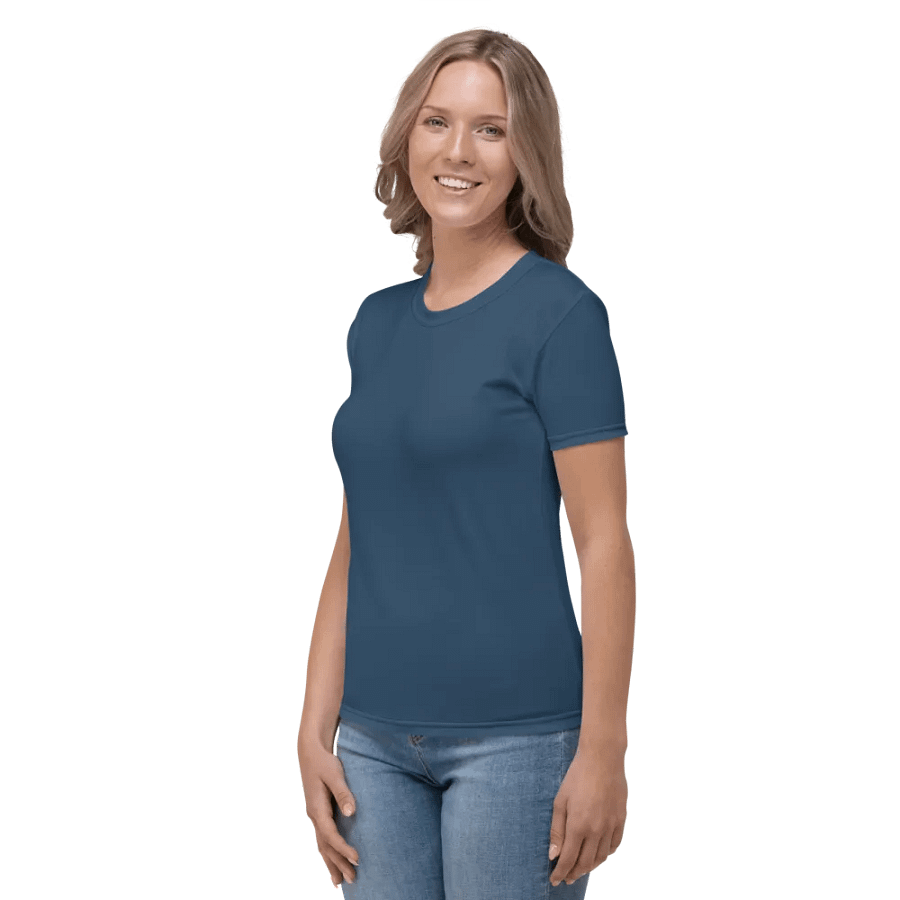 Plain Dark Bluish Gray Light Summer Women's Crewneck Polyester Heavyweight Premium T-Shirt by Treasure Pie product image (6)
